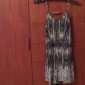 Black and white printed romper